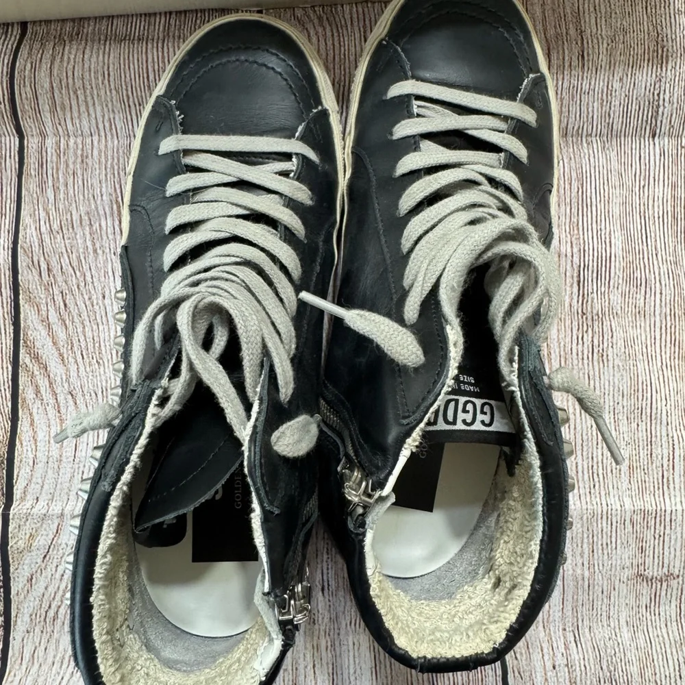 Golden Goose Black and White Studded High-Tops - Picture 8 of 11